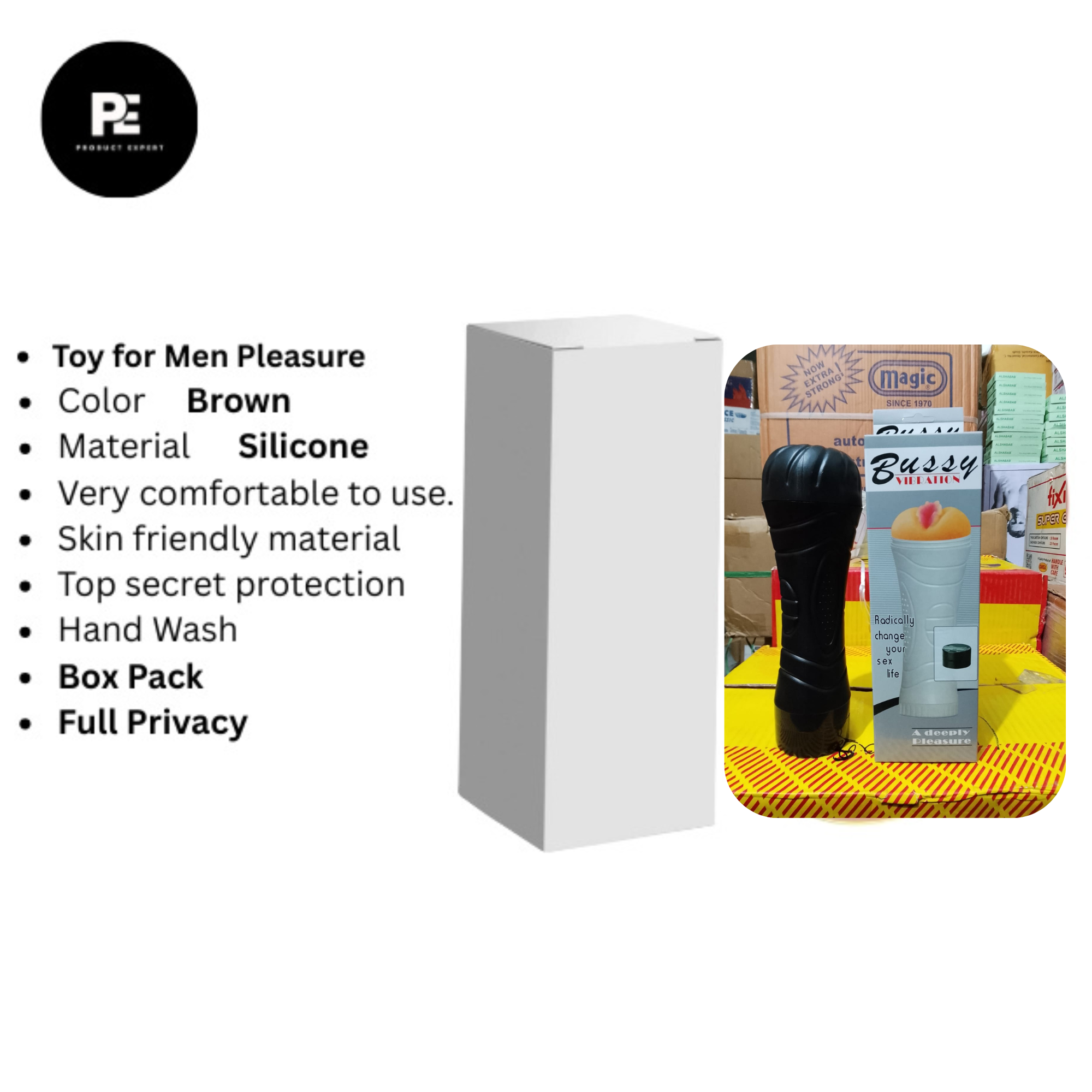 Bussy Vibration  Cup Flashlight (Toys For Men)